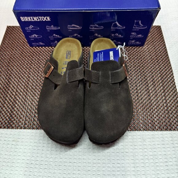 Birkenstock Boston Narrow Footbed Suede Clogs New in Box (Narrow Version) - Picture 1 of 4